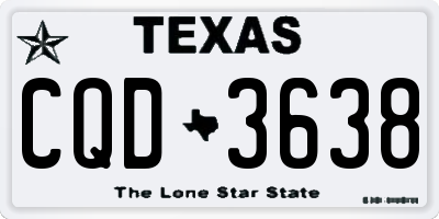 TX license plate CQD3638
