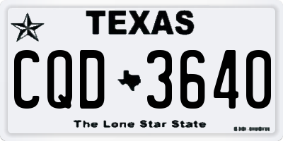 TX license plate CQD3640