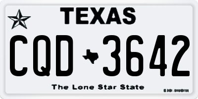 TX license plate CQD3642