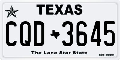 TX license plate CQD3645