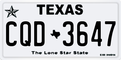 TX license plate CQD3647
