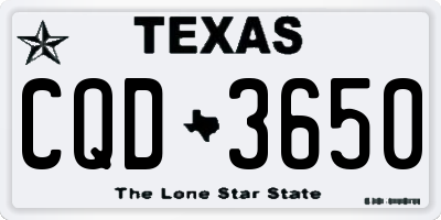 TX license plate CQD3650
