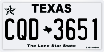 TX license plate CQD3651