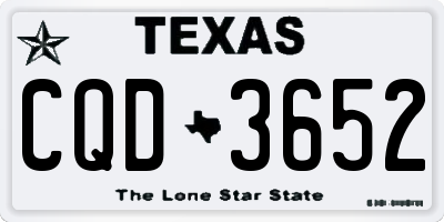 TX license plate CQD3652