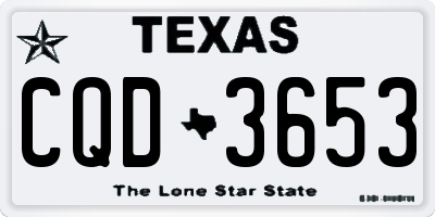TX license plate CQD3653