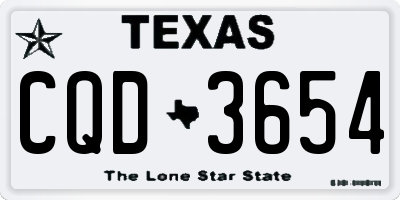 TX license plate CQD3654