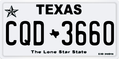 TX license plate CQD3660