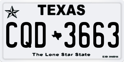 TX license plate CQD3663