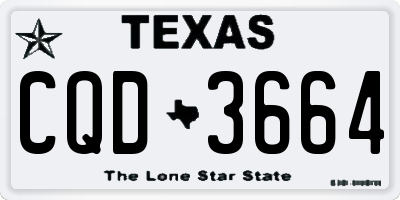 TX license plate CQD3664