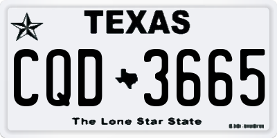 TX license plate CQD3665