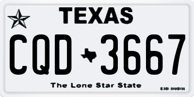 TX license plate CQD3667