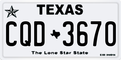 TX license plate CQD3670