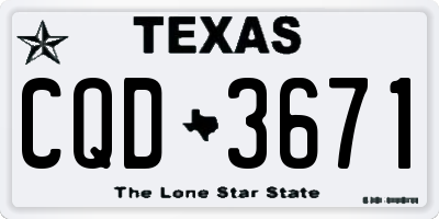 TX license plate CQD3671
