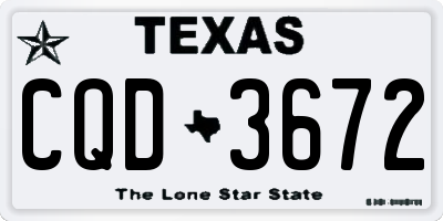 TX license plate CQD3672