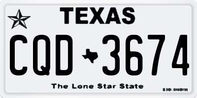 TX license plate CQD3674