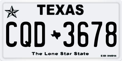 TX license plate CQD3678