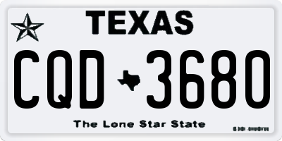 TX license plate CQD3680