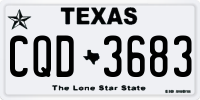 TX license plate CQD3683