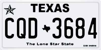 TX license plate CQD3684