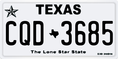 TX license plate CQD3685