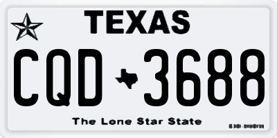TX license plate CQD3688