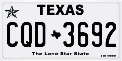 TX license plate CQD3692