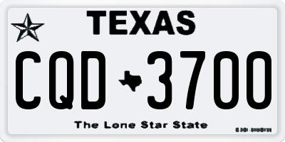 TX license plate CQD3700
