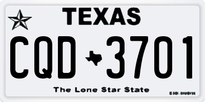 TX license plate CQD3701
