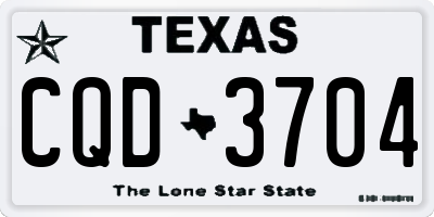 TX license plate CQD3704