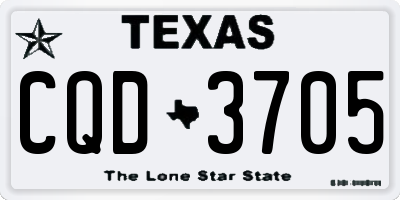 TX license plate CQD3705