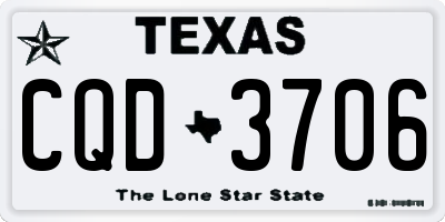 TX license plate CQD3706