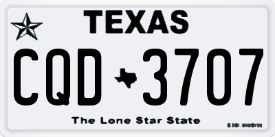 TX license plate CQD3707