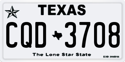 TX license plate CQD3708