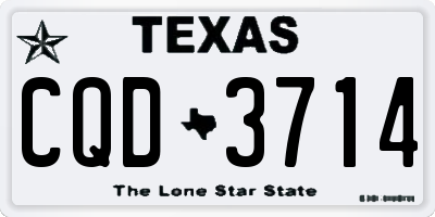 TX license plate CQD3714