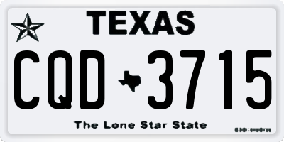 TX license plate CQD3715