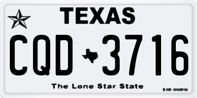 TX license plate CQD3716