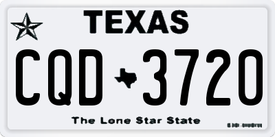 TX license plate CQD3720