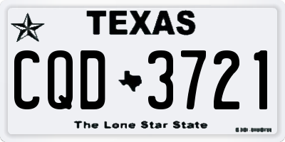 TX license plate CQD3721