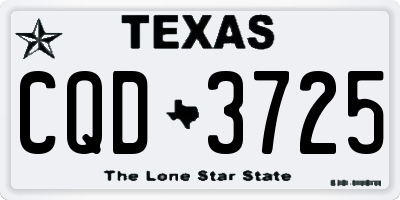 TX license plate CQD3725