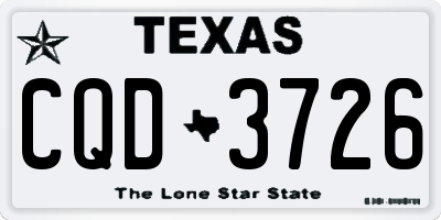TX license plate CQD3726