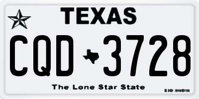 TX license plate CQD3728