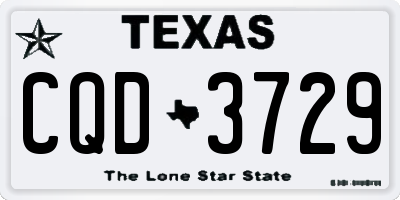 TX license plate CQD3729