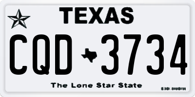 TX license plate CQD3734