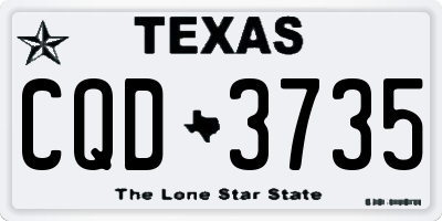 TX license plate CQD3735