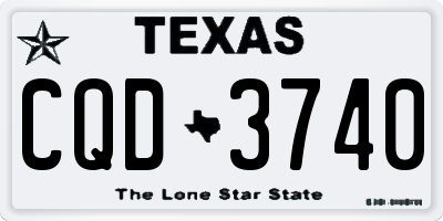 TX license plate CQD3740