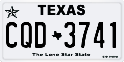 TX license plate CQD3741