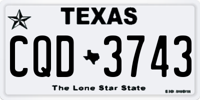 TX license plate CQD3743