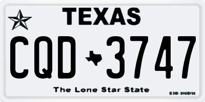 TX license plate CQD3747