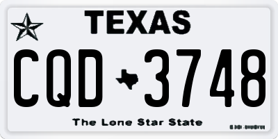 TX license plate CQD3748
