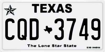 TX license plate CQD3749